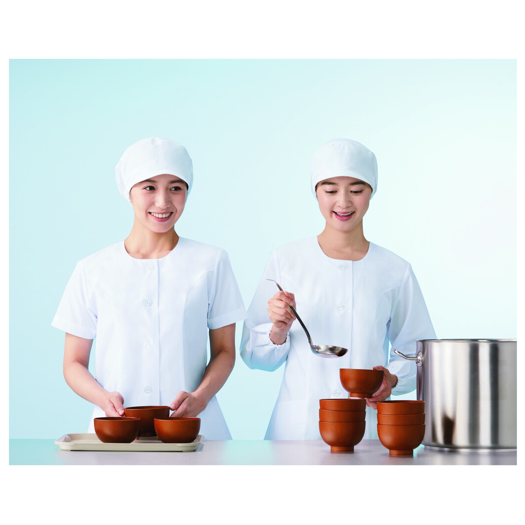 調理衣長袖 レディース 正面中央ボタン KAZEN 740