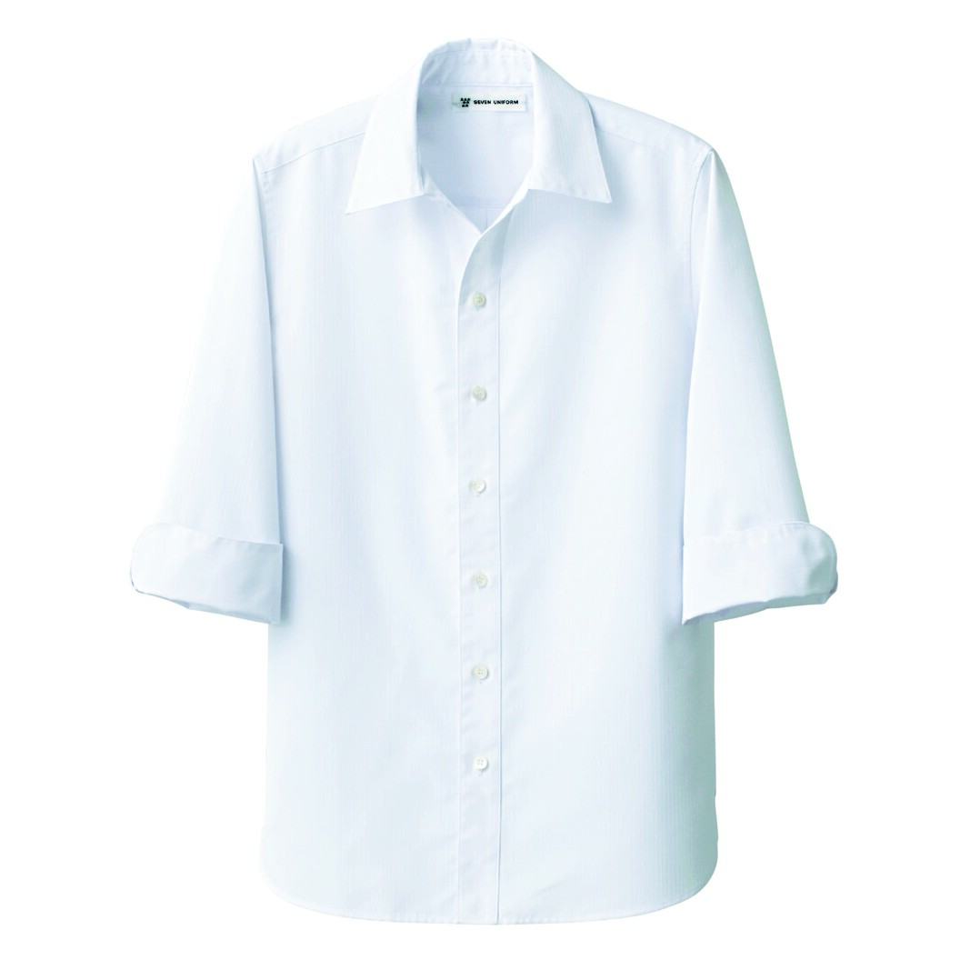 7分袖スキッパーカラーシャツ(男女兼用) CH4492