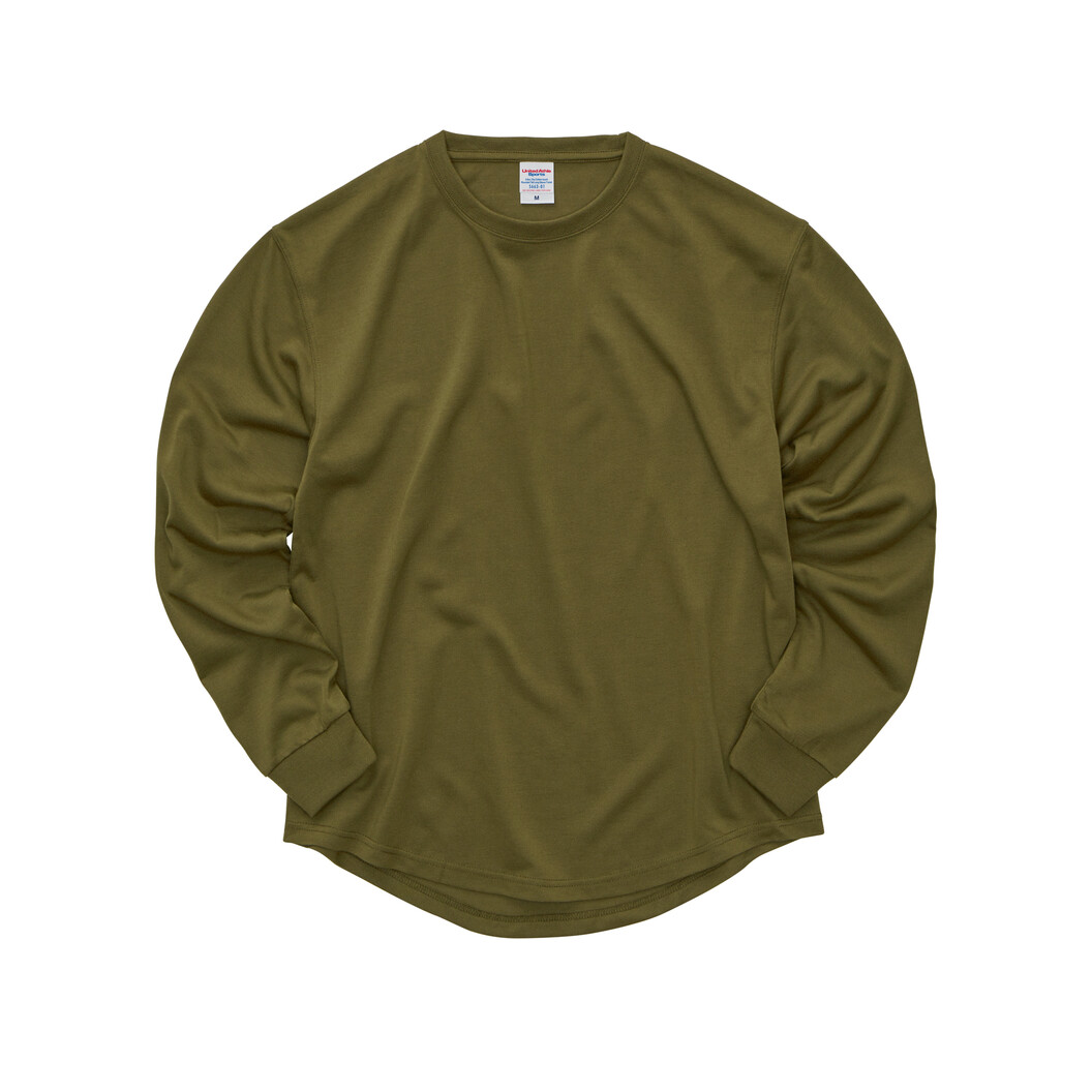 5.6オンス ドライコットンタッチ ラウンドテール ロングスリーブ Tシャツ(2.1インチリブ・ローブリード) 5663-01
