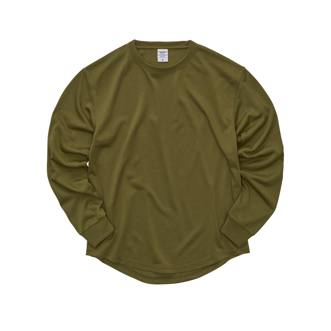 5.6オンス ドライコットンタッチ ラウンドテール ロングスリーブ Tシャツ(2.1インチリブ・ローブリード) 5663-01