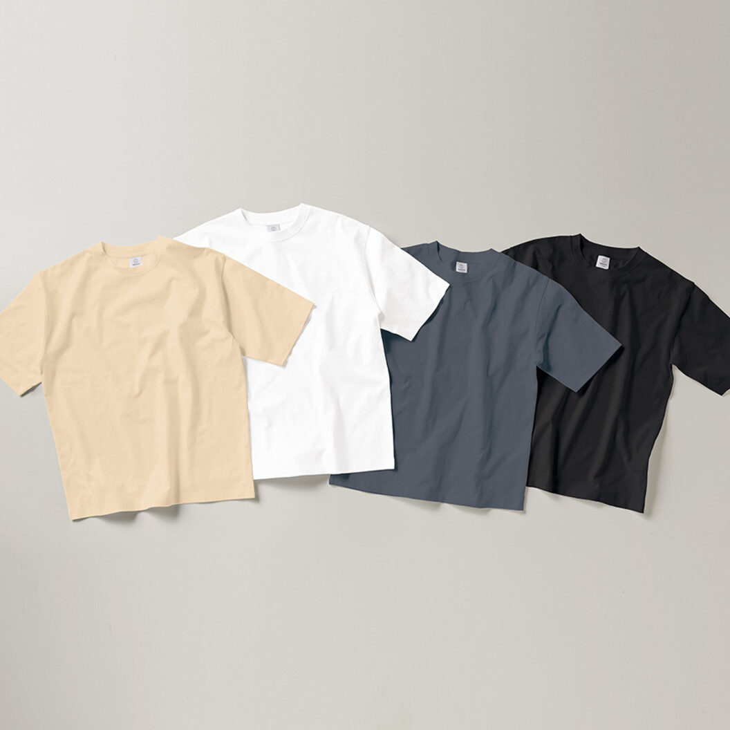 7.4オンス カスタムデザインオーガニックコットンTシャツ オーバーサイズ TA1-0002
