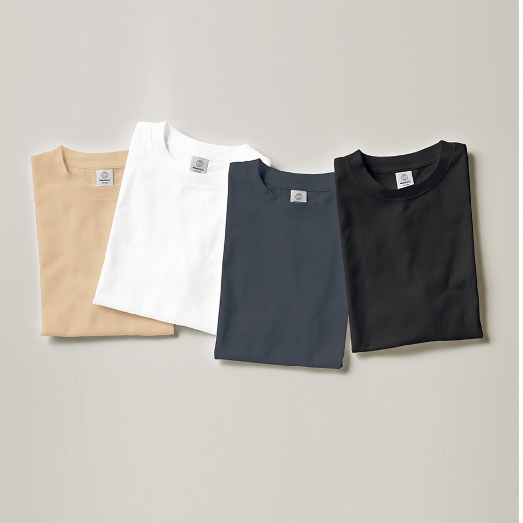 7.4オンス カスタムデザインオーガニックコットンTシャツ オーバーサイズ TA1-0002