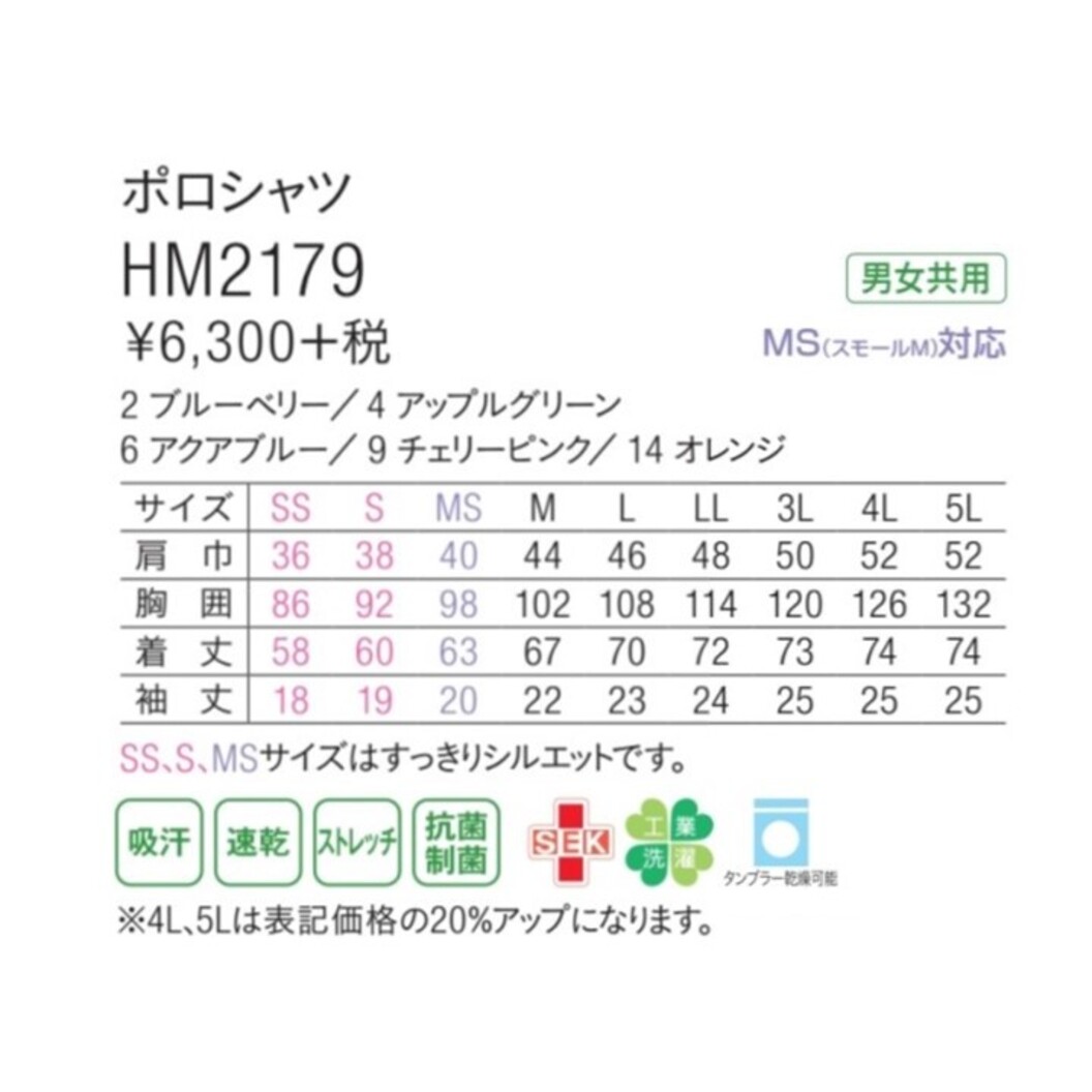 半袖ポロシャツ HM2179