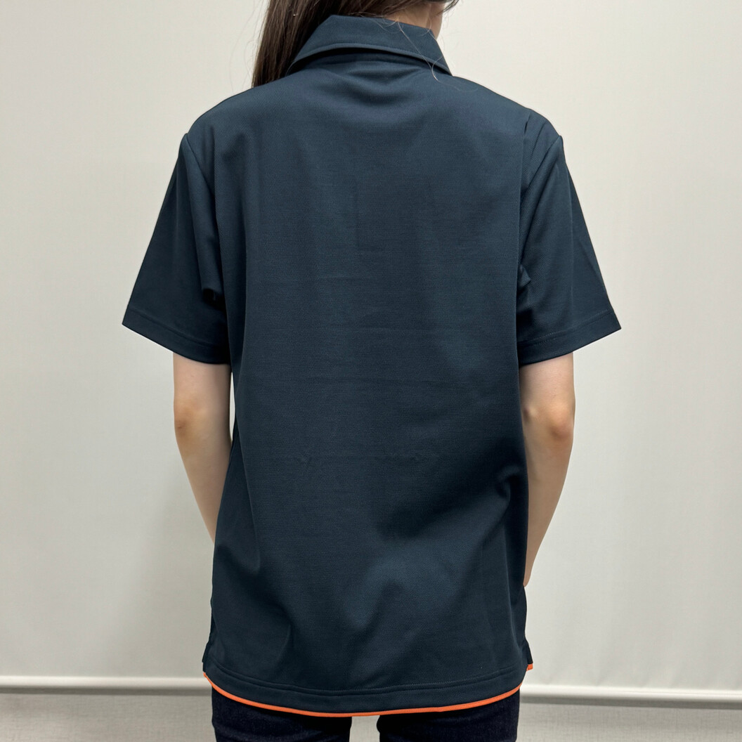 スナップ釦レイヤード半袖ポロ 818